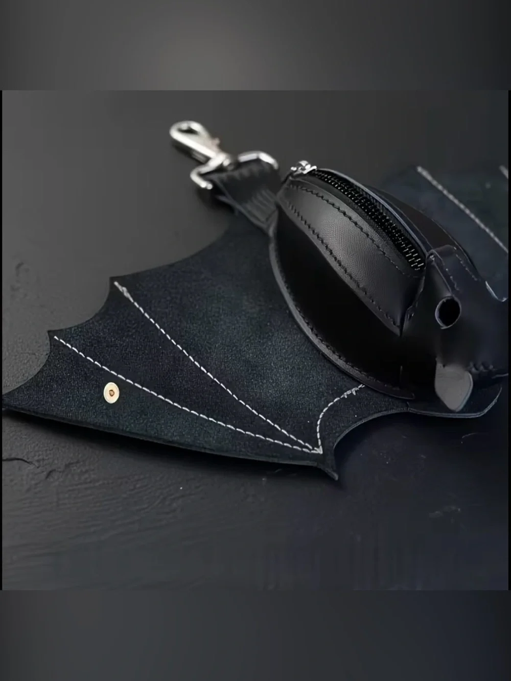 🆕 Vegan Leather - Spooky - Bat Wing - Coin - Belt Pouch - Keychain - Bag Charm
